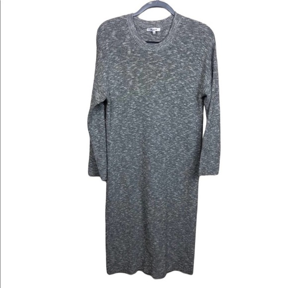 Madewell Gray Sweater Midi Dress Size S Cotton Blend Long Sleeves Stretch - Picture 2 of 7